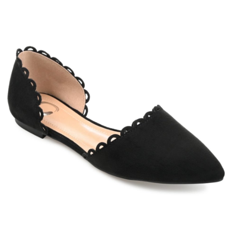 Journee Collection The Jezlin flat Vegan Suede Black Size 9M New